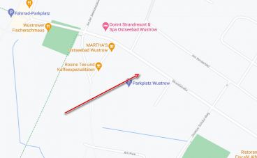 Verkehrsansicht und Parkflächen am Parkplatz Strandstraße