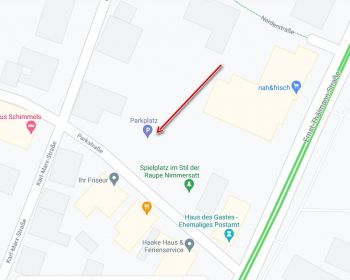 Zufahrt und Parkmöglichkeiten direkt am Haus des Gastes