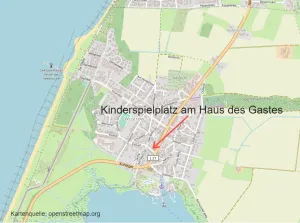 Kinderspielplatz am Haus des Gastes in Wustrow - Lageplan