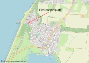 Kinderspielplatz Piratenspielplatz Strandstraße Wustrow - Lageplan