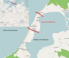 Karte zur geografischen Lage der Halbinsel Fischland-Darß-Zingst